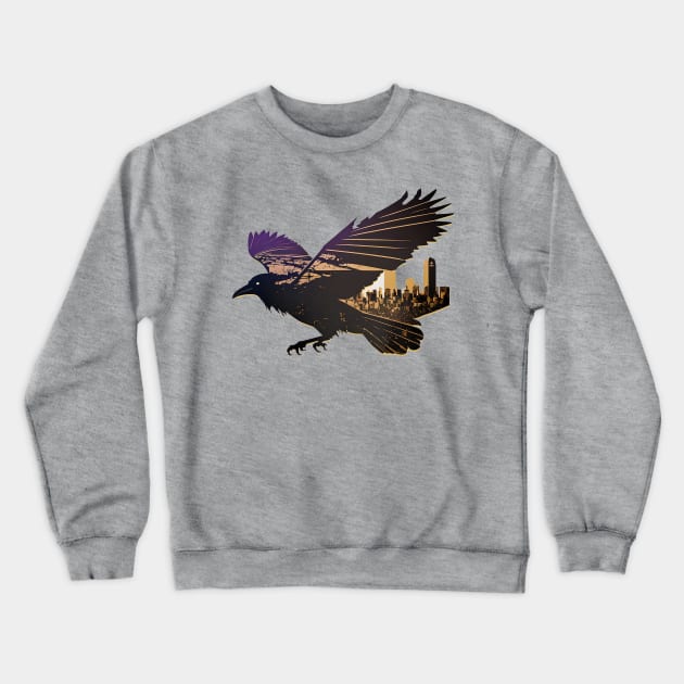 Baltimore Raven City Skyline in Silhouette Crewneck Sweatshirt by 20th Century Tees